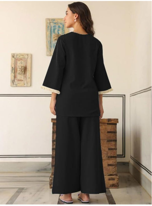 GRECIILOOKS Co-ord Set for Women – Stylish Korean Summer Two Piece Outfit Dress | Ethnic Kurta Set | Trendy Travel & Streetwear Look for Girls & Woman | Hangouts | Picnic | Vacation Wear | 3/4 Half Sleeeve - Karhush