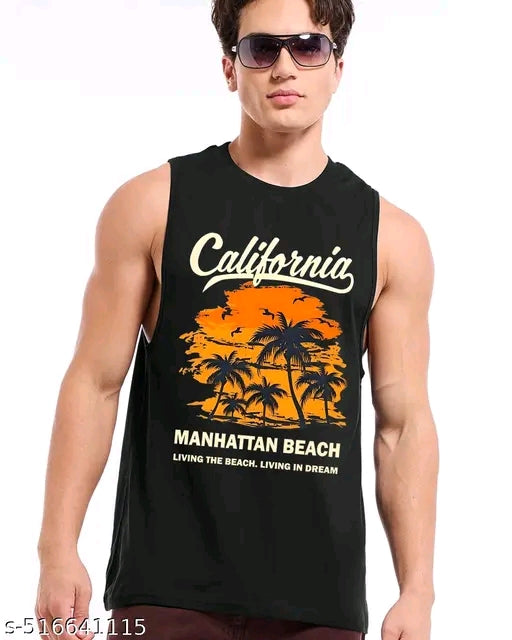 Men's Round Neck Gym Vest/Men Regular Fit Gym Vest