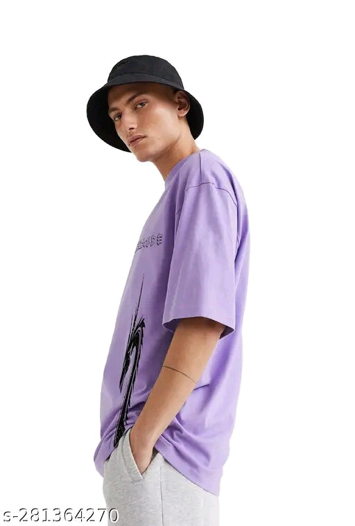Men's Typography Round Purple Tshirts