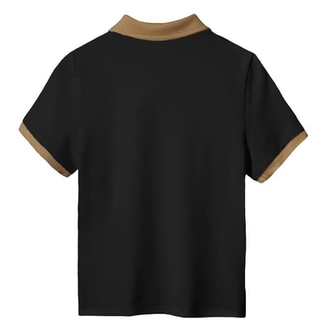 Try This Regular Fit Solid Collared with Chain Half Sleeves Classy T-Shirt for Men