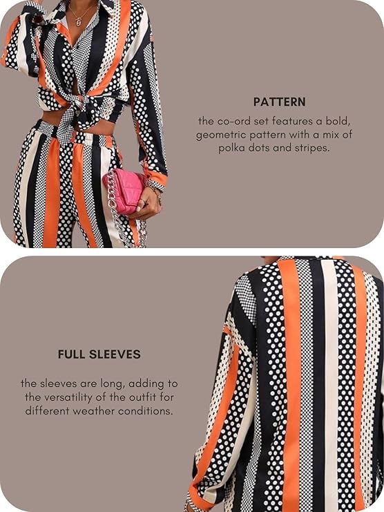 Leriya Fashion Ethnic Co Ord Set || Frenchy Striped & Geo Print Co-Ord Set for Women | Casual Wear for Women | Kurti Pant Set || Kurti Pant Set for Women