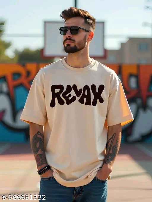 FAB FASHION STUDIO Oversized Graphic Printed Men T-shirt | Relax Banana Back Print | Casual Funky Style