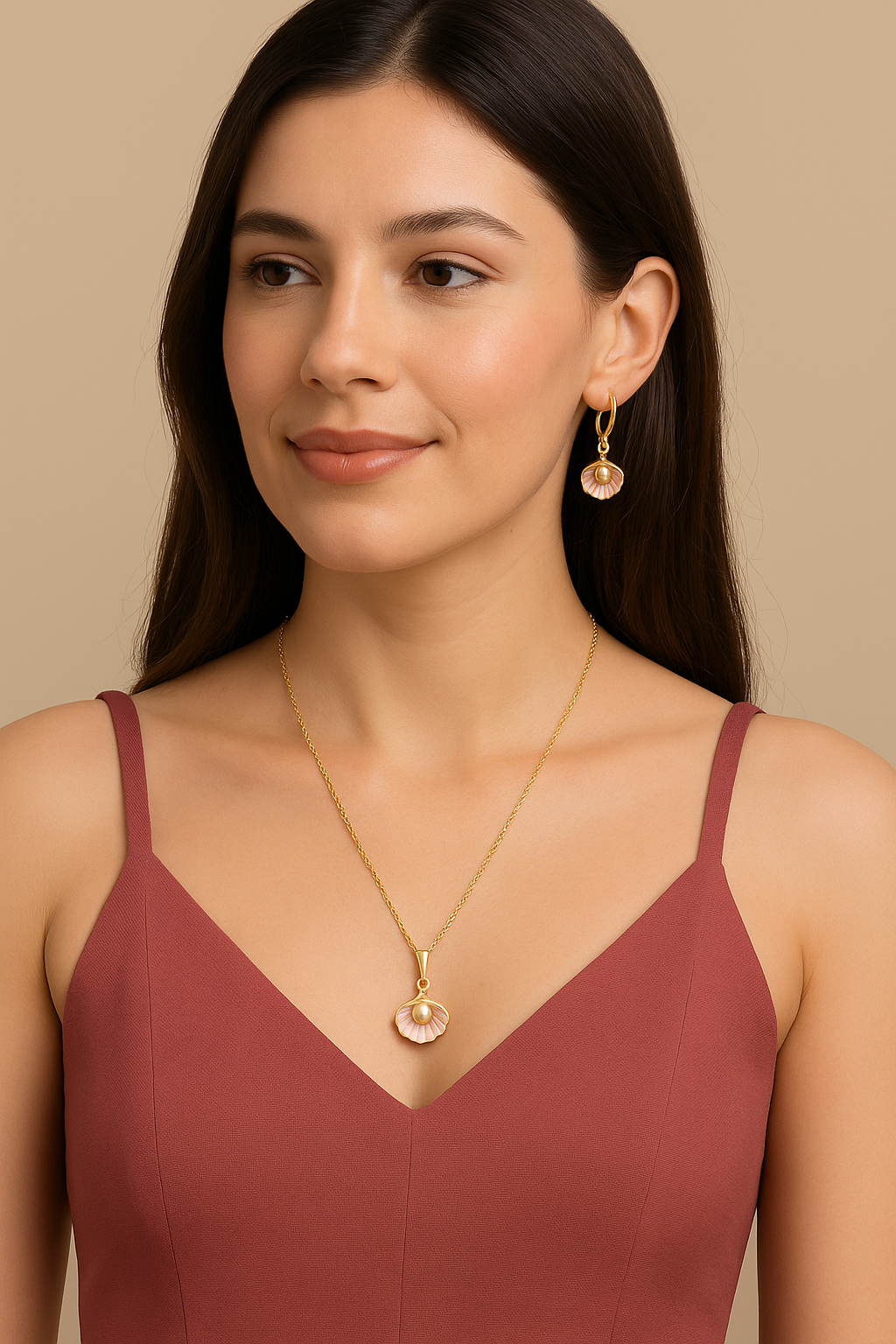 Unique Pendal With Chain + Free Earrings