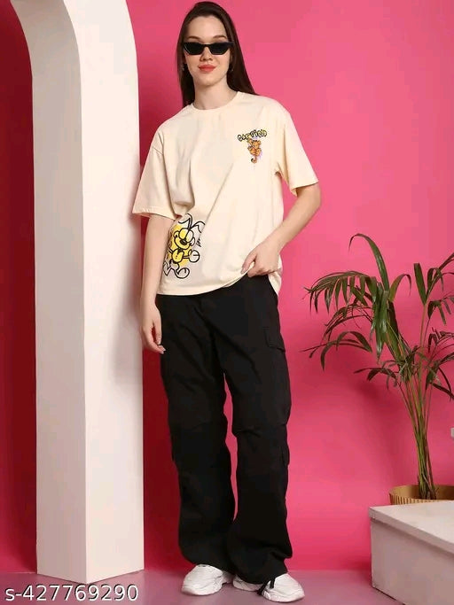 Women's Cotton Printed Oversize Tshirt